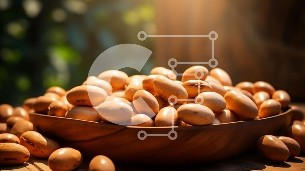 Intra Συλλεκτικό Ξύλινο Παζλ Plywood  4mm - Μπολ με ωμά αμύγδαλα σε ξύλινο τραπέζι Σε Ξύλινο Κουτί - Διαστάσεις: 10x10 cm – 25 κομμάτια