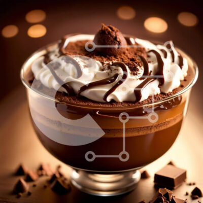 Intra Συλλεκτικό Ξύλινο Παζλ Plywood  4mm - Decadent πουτίγκα σοκολάτας με σαντιγί Σε Ξύλινο Κουτί - Διαστάσεις: 10x10 cm – 25 κομμάτια - Image 1