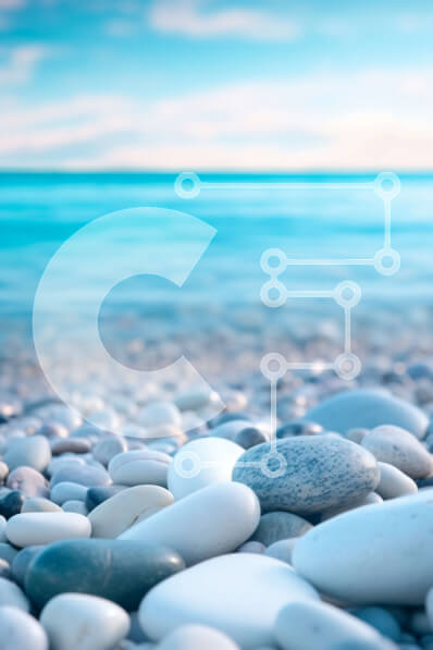 Intra Συλλεκτικό Ξύλινο Παζλ Plywood  4mm - Όμορφη εικόνα μιας παραλίας με λευκά βότσαλα και γαλάζια νερά Σε Ξύλινο Κουτί - Διαστάσεις: 10x10 cm – 25 κομμάτια