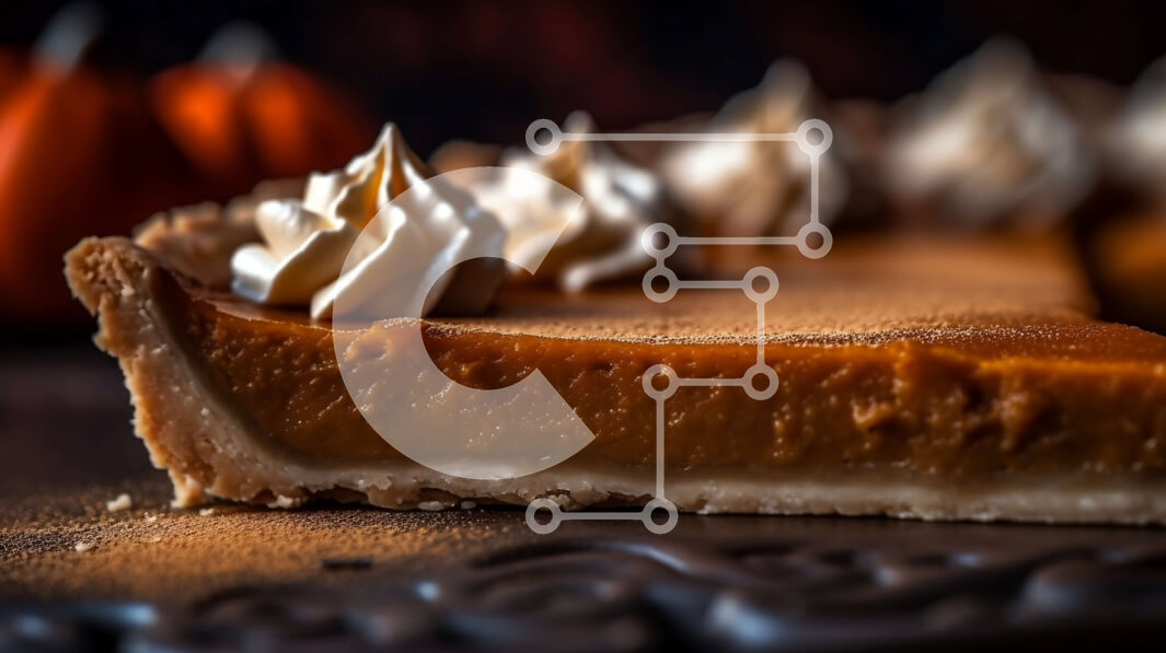 Intra Συλλεκτικό Ξύλινο Παζλ Plywood  4mm - Κοντινό πλάνο εικόνα της κολοκυθόπιτας με κάλυμμα σαντιγί Σε Ξύλινο Κουτί - Διαστάσεις: 10x10 cm – 25 κομμάτια