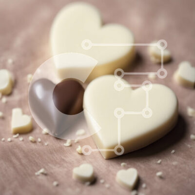 Intra Συλλεκτικό Ξύλινο Παζλ Plywood  4mm - Σοκολάτες σε σχήμα καρδιάς στο τραπέζι Σε Ξύλινο Κουτί - Διαστάσεις: 10x10 cm – 25 κομμάτια - Image 1