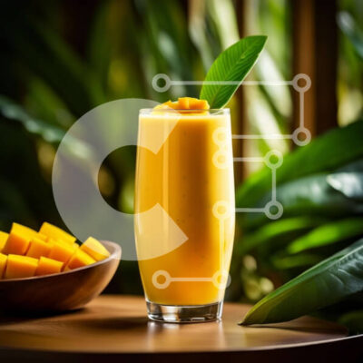 Intra Συλλεκτικό Ξύλινο Παζλ Plywood 4mm - Δροσιστικό Smoothie Mango με ένα άγγιγμα της φύσης Σε Ξύλινο Κουτί - Διαστάσεις: 10x10 cm – 25 κομμάτια - Image 1