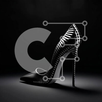 Intra Συλλεκτικό Ξύλινο Παζλ Plywood 4mm - Κομψό και μοντέρνο ασπρόμαυρο ψηλοτάκουνο παπούτσι Σε Ξύλινο Κουτί - Διαστάσεις: 10x10 cm – 25 κομμάτια - Image 1