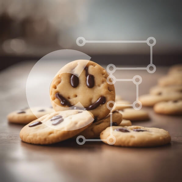 Intra Συλλεκτικό Ξύλινο Παζλ Plywood  4mm - Σωρός από μπισκότα Smiley Face με σοκολατένια διακοσμητικά Σε Ξύλινο Κουτί - Διαστάσεις: 10x10 cm – 25 κομμάτια