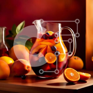 Intra Συλλεκτικό Ξύλινο Παζλ Plywood  4mm - Νόστιμη εικόνα της Sangria με φρέσκα φρούτα και θέα στο ηλιοβασίλεμα Σε Ξύλινο Κουτί - Διαστάσεις: 10x10 cm – 25 κομμάτια