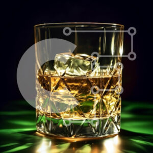 Intra Συλλεκτικό Ξύλινο Παζλ Plywood  4mm - Ποτήρι ουίσκι με παγάκι σε σκούρο φόντο Σε Ξύλινο Κουτί - Διαστάσεις: 10x10 cm – 25 κομμάτια