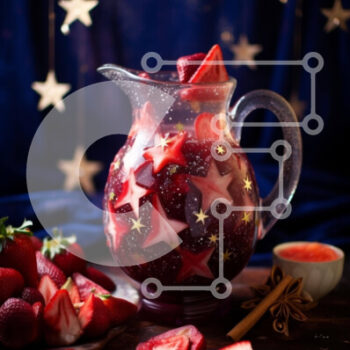 Intra Συλλεκτικό Ξύλινο Παζλ Plywood  4mm - Sangria με φράουλα με φράουλες σε σχήμα αστεριού Σε Ξύλινο Κουτί - Διαστάσεις: 10x10 cm – 25 κομμάτια - Image 1