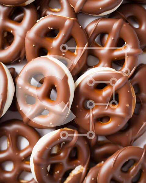 Intra Συλλεκτικό Ξύλινο Παζλ Plywood  4mm - Σωρός κουλούρια καλυμμένα με σοκολάτα με τυρί κρέμα, λευκή σοκολάτα και μαύρη σοκολάτα Σε Ξύλινο Κουτί - Διαστάσεις: 10x10 cm – 25 κομμάτια