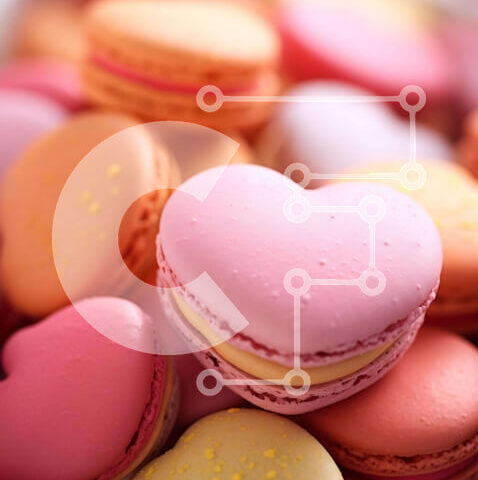 Intra Συλλεκτικό Ξύλινο Παζλ Plywood 4mm - Μακαρόν σε σχήμα καρδιάς και γλυκές λιχουδιές για την ημέρα του Αγίου Βαλεντίνου Σε Ξύλινο Κουτί - Διαστάσεις: 10x10 cm – 25 κομμάτια - Image 1