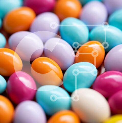 Intra Συλλεκτικό Ξύλινο Παζλ Plywood 4mm - Ζωντανή ποικιλία από καλάμια καραμελών Σε Ξύλινο Κουτί - Διαστάσεις: 10x10 cm – 25 κομμάτια - Image 1