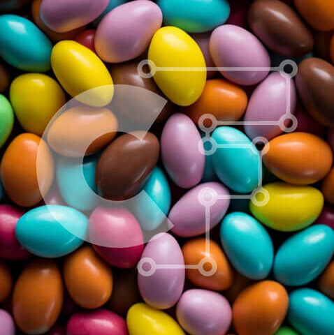 Intra Συλλεκτικό Ξύλινο Παζλ Plywood  4mm - Κοντινό πλάνο με διάφορα μπαστούνια καραμελών Σε Ξύλινο Κουτί - Διαστάσεις: 10x10 cm – 25 κομμάτια - Image 1