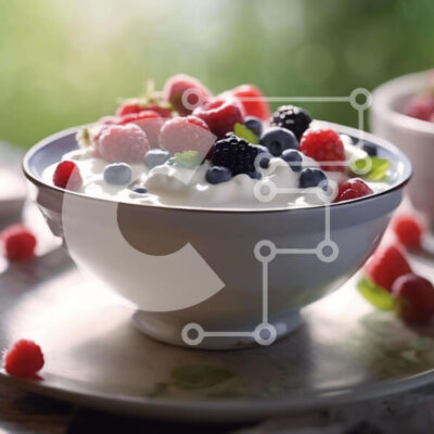 Intra Συλλεκτικό Ξύλινο Παζλ Plywood  4mm - Ζωντανά μπολ γιαουρτιού και μούρων σε ξύλινο τραπέζι Σε Ξύλινο Κουτί - Διαστάσεις: 10x10 cm – 25 κομμάτια - Image 1