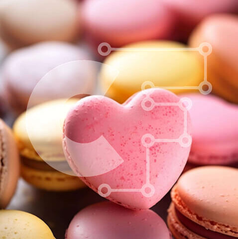 Intra Συλλεκτικό Ξύλινο Παζλ Plywood  4mm - Πολύχρωμα μακαρόν για τη γιορτή του Αγίου Βαλεντίνου Σε Ξύλινο Κουτί - Διαστάσεις: 10x10 cm – 25 κομμάτια - Image 1