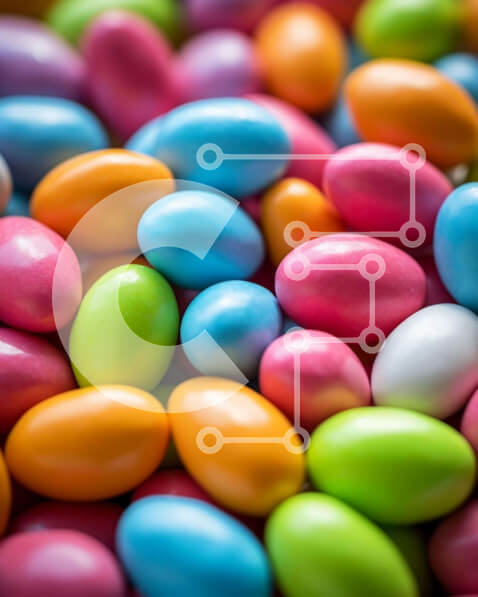 Intra Συλλεκτικό Ξύλινο Παζλ Plywood  4mm - Σωρός από πολύχρωμα καλάμια καραμελών στο τραπέζι Σε Ξύλινο Κουτί - Διαστάσεις: 10x10 cm – 25 κομμάτια