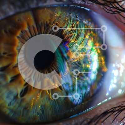 Intra Συλλεκτικό Ξύλινο Παζλ Plywood  4mm - Κοντινή εικόνα του πολύχρωμου ματιού ίριδας Σε Ξύλινο Κουτί - Διαστάσεις: 10x10 cm – 25 κομμάτια - Image 1