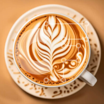 Intra Συλλεκτικό Ξύλινο Παζλ Plywood  4mm - Καλλιτεχνικό φλιτζάνι καφέ με σχέδιο φύλλων στον αφρό Σε Ξύλινο Κουτί - Διαστάσεις: 10x10 cm – 25 κομμάτια - Image 1