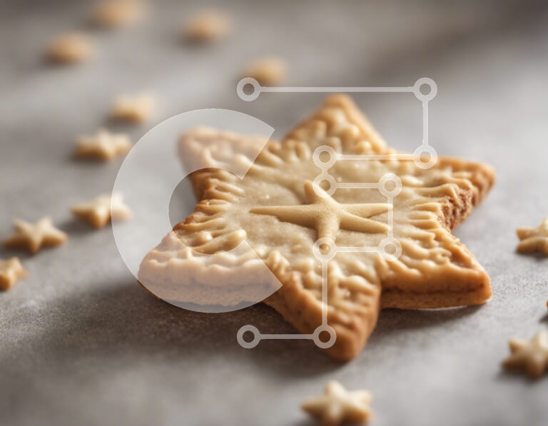 Intra Συλλεκτικό Ξύλινο Παζλ Plywood  4mm - Μπισκότο σε σχήμα αστεριού με βρώσιμα διακοσμητικά Σε Ξύλινο Κουτί - Διαστάσεις: 10x10 cm – 25 κομμάτια