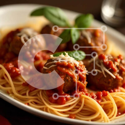 Intra Συλλεκτικό Ξύλινο Παζλ Plywood  4mm - Ικανοποιήστε τη λαχτάρα σας με ένα πιάτο μακαρόνια και κεφτεδάκια Σε Ξύλινο Κουτί - Διαστάσεις: 10x10 cm – 25 κομμάτια - Image 1