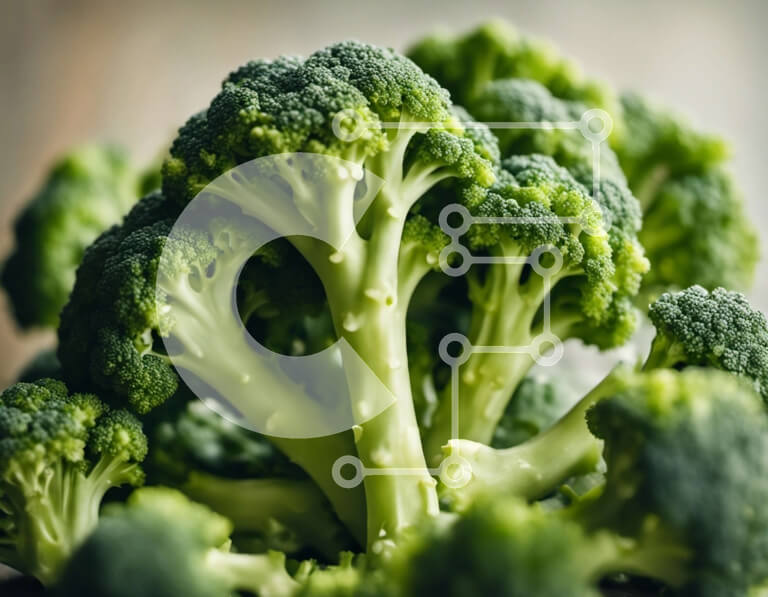 Intra Συλλεκτικό Ξύλινο Παζλ Plywood  4mm - Σωρός λουλουδιών μπρόκολου σε ξύλινη επιφάνεια Σε Ξύλινο Κουτί - Διαστάσεις: 10x10 cm – 25 κομμάτια