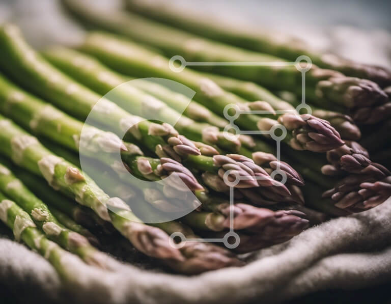 Intra Συλλεκτικό Ξύλινο Παζλ Plywood  4mm - Φρέσκα πράσινα δόρατα σπαραγγιού σε ανοιχτή υφασμάτινη τσάντα Σε Ξύλινο Κουτί - Διαστάσεις: 10x10 cm – 25 κομμάτια