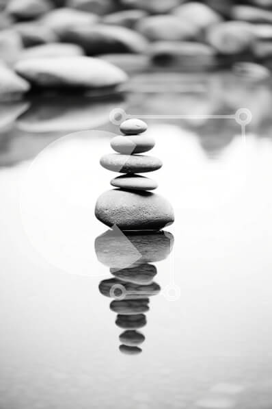 Intra Συλλεκτικό Ξύλινο Παζλ Plywood  4mm - Όμορφη εικόνα μιας στοίβας βράχων σε ένα γαλήνιο σώμα νερού Σε Ξύλινο Κουτί - Διαστάσεις: 10x10 cm – 25 κομμάτια