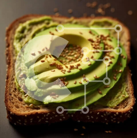 Intra Συλλεκτικό Ξύλινο Παζλ Plywood  4mm - Νόστιμη φέτα τοστ αβοκάντο με σουσάμι Σε Ξύλινο Κουτί - Διαστάσεις: 10x10 cm – 25 κομμάτια - Image 1