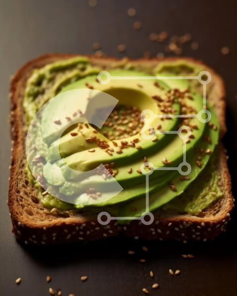 Intra Συλλεκτικό Ξύλινο Παζλ Plywood  4mm - Νόστιμη φέτα τοστ αβοκάντο με σουσάμι Σε Ξύλινο Κουτί - Διαστάσεις: 10x10 cm – 25 κομμάτια