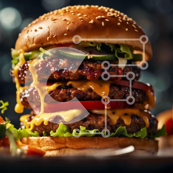 Intra Συλλεκτικό Ξύλινο Παζλ Plywood  4mm - Λαχταριστό Cheeseburger με φρέσκα υλικά Σε Ξύλινο Κουτί - Διαστάσεις: 10x10 cm – 25 κομμάτια