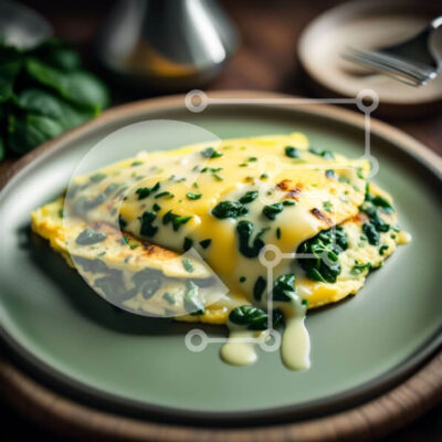 Intra Συλλεκτικό Ξύλινο Παζλ Plywood 4mm - Νόστιμα ομελέτα με σπανάκι και σάλτσα τυριού Σε Ξύλινο Κουτί - Διαστάσεις: 10x10 cm – 25 κομμάτια - Image 1