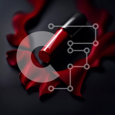 Intra Συλλεκτικό Ξύλινο Παζλ Plywood  4mm - Εκπληκτική εικόνα κόκκινου κραγιόν με ρέουσα κορδέλα Σε Ξύλινο Κουτί - Διαστάσεις: 10x10 cm – 25 κομμάτια - Image 1