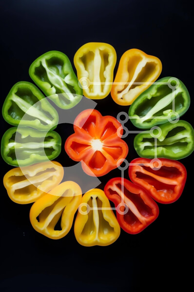 Intra Συλλεκτικό Ξύλινο Παζλ Plywood  4mm - Ζωντανές πιπεριές διατεταγμένες σε κύκλο Σε Ξύλινο Κουτί - Διαστάσεις: 10x10 cm – 25 κομμάτια