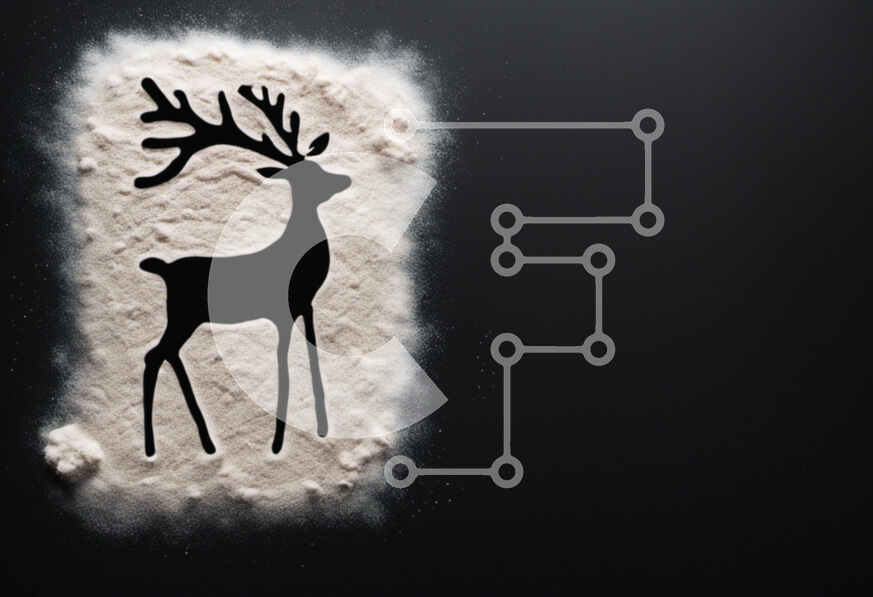 Intra Συλλεκτικό Ξύλινο Παζλ Plywood  4mm - Σιλουέτα ελαφιού σε ζάχαρη άχνη για ψήσιμο Σε Ξύλινο Κουτί - Διαστάσεις: 10x10 cm – 25 κομμάτια