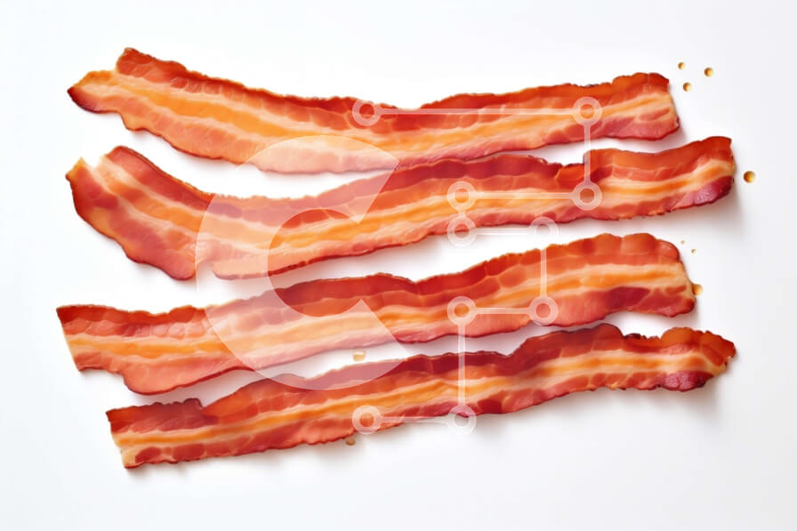 Intra Συλλεκτικό Ξύλινο Παζλ Plywood  4mm - Λωρίδες μπέικον σε λευκή επιφάνεια Σε Ξύλινο Κουτί - Διαστάσεις: 10x10 cm – 25 κομμάτια