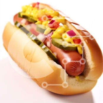 Intra Συλλεκτικό Ξύλινο Παζλ Plywood  4mm - Χοτ ντογκ κουλούρι με μουστάρδα, απόλαυση, τουρσιά και κρεμμύδια Σε Ξύλινο Κουτί - Διαστάσεις: 10x10 cm – 25 κομμάτια - Image 1