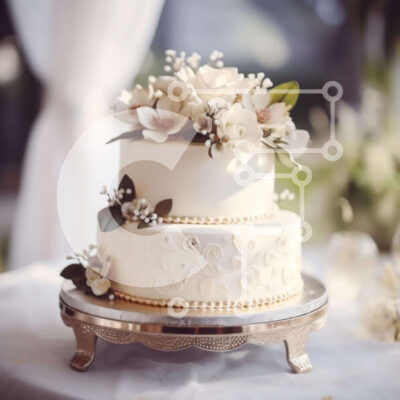 Intra Συλλεκτικό Ξύλινο Παζλ Plywood  4mm - Κομψή τριώροφη τούρτα με φρέσκα λουλούδια Σε Ξύλινο Κουτί - Διαστάσεις: 10x10 cm – 25 κομμάτια - Image 1