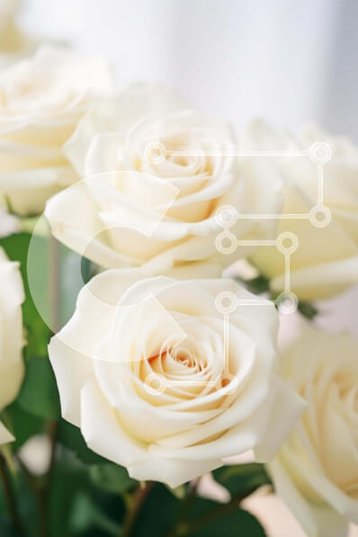 Intra Συλλεκτικό Ξύλινο Παζλ Plywood  4mm - Φρέσκα λευκά τριαντάφυλλα σε ανοιχτό βάζο Σε Ξύλινο Κουτί - Διαστάσεις: 10x10 cm – 25 κομμάτια