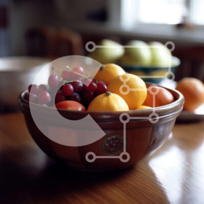 Intra Συλλεκτικό Ξύλινο Παζλ Plywood 4mm - Νόστιμο μπολ γεμάτο με πορτοκάλια, λεμόνια και σταφύλια Σε Ξύλινο Κουτί - Διαστάσεις: 10x10 cm – 25 κομμάτια - Image 1