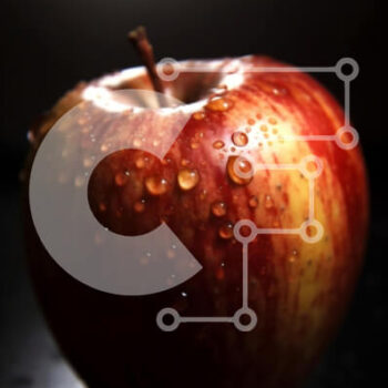 Intra Συλλεκτικό Ξύλινο Παζλ Plywood  4mm - Φρέσκο ​​μήλο με σταγονίδια νερού κοντινή εικόνα Σε Ξύλινο Κουτί - Διαστάσεις: 10x10 cm – 25 κομμάτια - Image 1