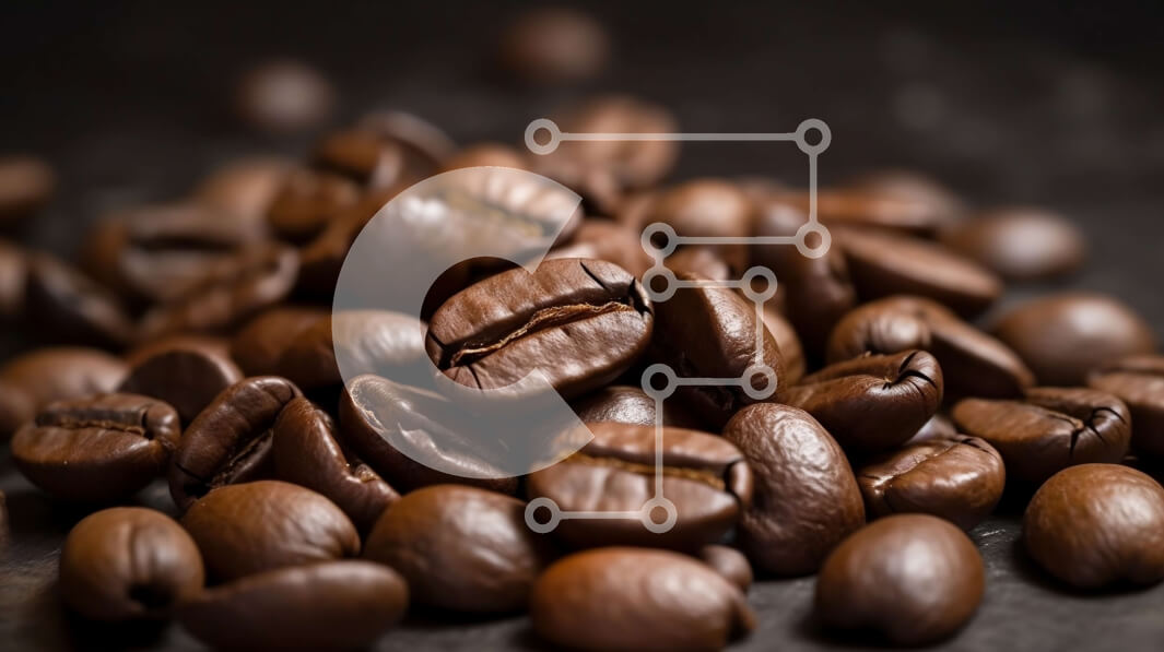 Intra Συλλεκτικό Ξύλινο Παζλ Plywood  4mm - Κοντινό πλάνο κόκκων καφέ σε μια σκοτεινή επιφάνεια Σε Ξύλινο Κουτί - Διαστάσεις: 10x10 cm – 25 κομμάτια