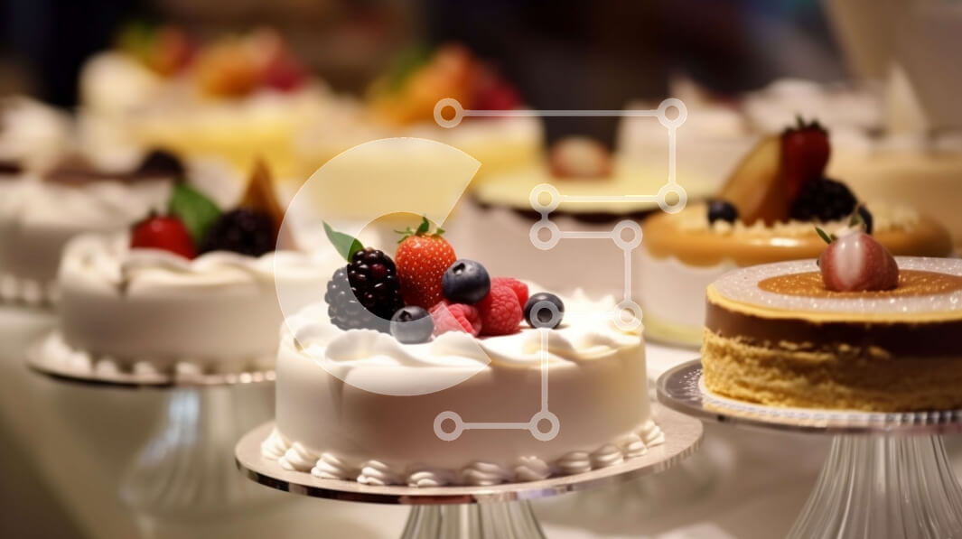 Intra Συλλεκτικό Ξύλινο Παζλ Plywood  4mm - Νόστιμη επιλογή από κέικ και επιδόρπια σε ένα αρτοποιείο Σε Ξύλινο Κουτί - Διαστάσεις: 10x10 cm – 25 κομμάτια