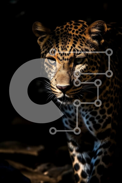 Intra Συλλεκτικό Ξύλινο Παζλ Plywood  4mm - Σκοτεινή και Μυστηριώδης Εικόνα Λεοπάρδαλης Σε Ξύλινο Κουτί - Διαστάσεις: 10x10 cm – 25 κομμάτια