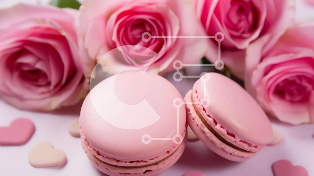 Intra Συλλεκτικό Ξύλινο Παζλ Plywood  4mm - Ρομαντικά ροζ αμυγδαλωτά και τριαντάφυλλα σε ένα λευκό τραπέζι Σε Ξύλινο Κουτί - Διαστάσεις: 10x10 cm – 25 κομμάτια