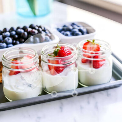 Intra Συλλεκτικό Ξύλινο Παζλ Plywood  4mm - Γιαούρτι με ανάμεικτα μούρα Σε Ξύλινο Κουτί - Διαστάσεις: 10x10 cm – 25 κομμάτια - Image 1