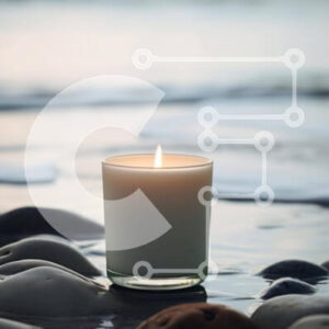 Intra Συλλεκτικό Ξύλινο Παζλ Plywood  4mm - Candle on Rocks by the Ocean Σε Ξύλινο Κουτί - Διαστάσεις: 10x10 cm – 25 κομμάτια