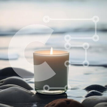 Intra Συλλεκτικό Ξύλινο Παζλ Plywood  4mm - Candle on Rocks by the Ocean Σε Ξύλινο Κουτί - Διαστάσεις: 10x10 cm – 25 κομμάτια - Image 1