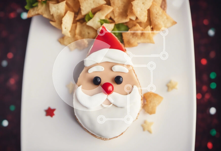 Intra Συλλεκτικό Ξύλινο Παζλ Plywood  4mm - Μπισκότο Άγιου Βασίλη με πατατάκια και σάλσα Σε Ξύλινο Κουτί - Διαστάσεις: 10x10 cm – 25 κομμάτια