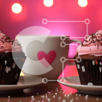 Intra Συλλεκτικό Ξύλινο Παζλ Plywood  4mm - Cupcakes με γλάσο σε σχήμα καρδιάς σε πιάτα με καραμέλα Σε Ξύλινο Κουτί - Διαστάσεις: 10x10 cm – 25 κομμάτια - Image 1