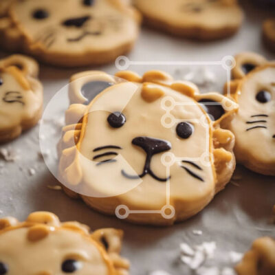 Intra Συλλεκτικό Ξύλινο Παζλ Plywood  4mm - Διακοσμητικά μπισκότα λιονταριών σε χαρτί περγαμηνής Σε Ξύλινο Κουτί - Διαστάσεις: 10x10 cm – 25 κομμάτια - Image 1