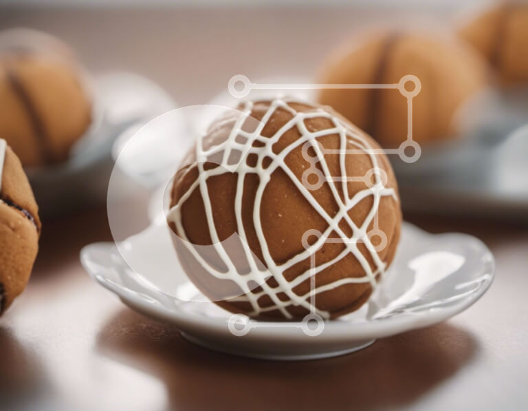 Intra Συλλεκτικό Ξύλινο Παζλ Plywood  4mm - Λαχταριστό επιδόρπιο σοκολάτας με γλάσο σε λευκά πιάτα Σε Ξύλινο Κουτί - Διαστάσεις: 10x10 cm – 25 κομμάτια