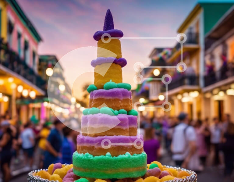 Intra Συλλεκτικό Ξύλινο Παζλ Plywood  4mm - Πολύχρωμο κέικ τριών επιπέδων στην Urban Street Σε Ξύλινο Κουτί - Διαστάσεις: 10x10 cm – 25 κομμάτια